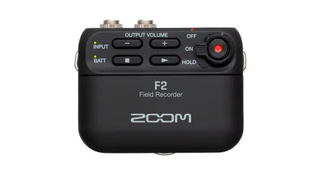 Zoom F2 fältinspelare med lavalier-mikrofoner