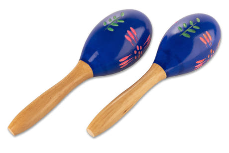 GEWA Club Salsa maracas i trä, handmålade, 26 cm (par)