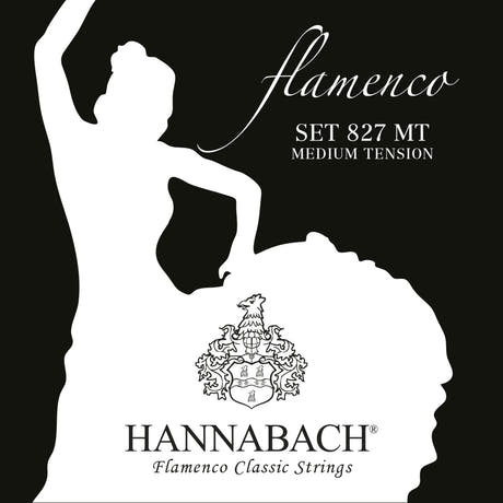 Hannabach strängar för klassisk Gitarrer Serie 827 Medel spänning Flamenco - Set medium (827MT)