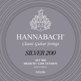 Hannabach strängar för klassisk Gitarrer serie 900 medel/låg spänning Silver 200 - set medel låg (900MLT)