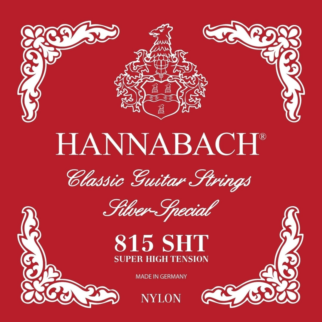 Hannabach strängar för klassiska Gitarrer Serie 815 Super High Tension Silver special - Set super hög (815SHT)