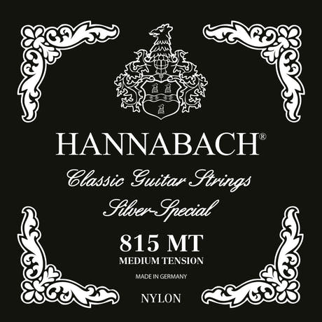 Hannabach strängar för klassiska Gitarrer Serie 815 Medium tension Silver special - Set medium (815MT)