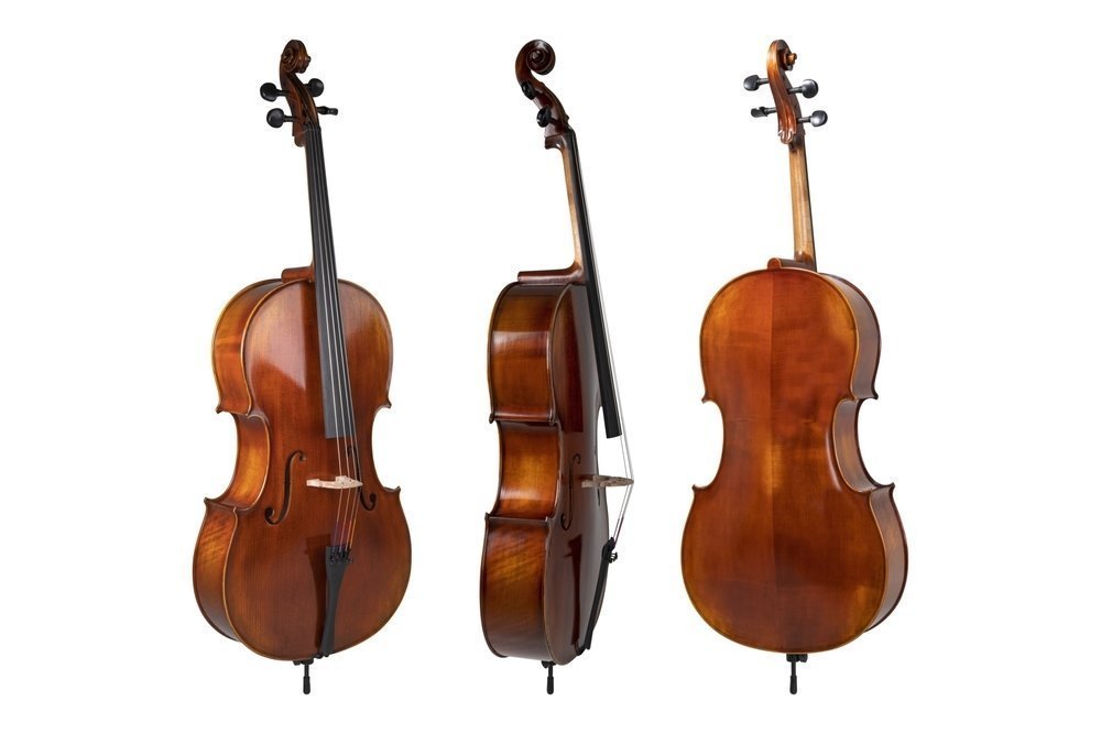 GEWA Allegro Antique cello 4/4, justerad med massarandubabåge och väska