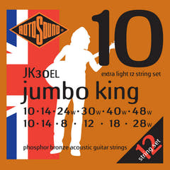 Rotosound strängar för akustiska Gitarrer Jumbo King - set 12-strängat Extra Light 10-48 (JK30EL)