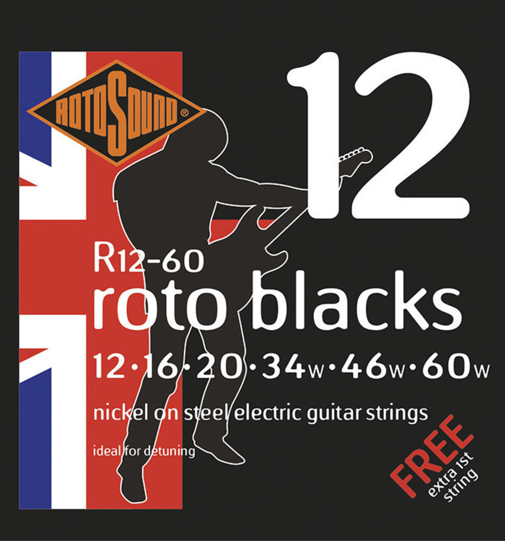 Rotosound Roto Blacks R12-60 elgitarrsträngar 12-60
