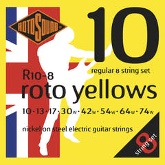 Rotosound Roto Yellows R10-8 strängar till 8-strängad elgitarr 10-74