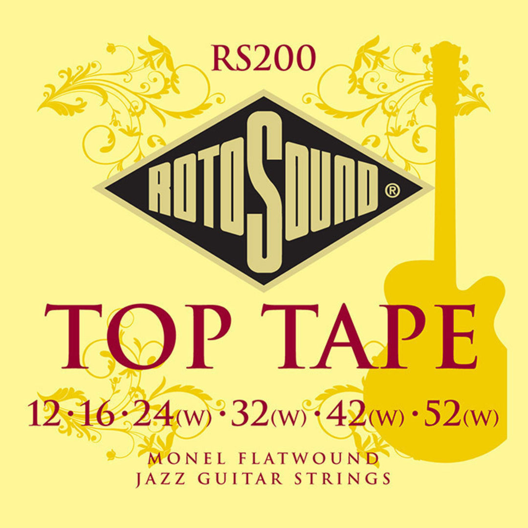 Rotosound Jazz Gitarrer-strängar Flatwound - set Flatwound 12-52 (RS200)