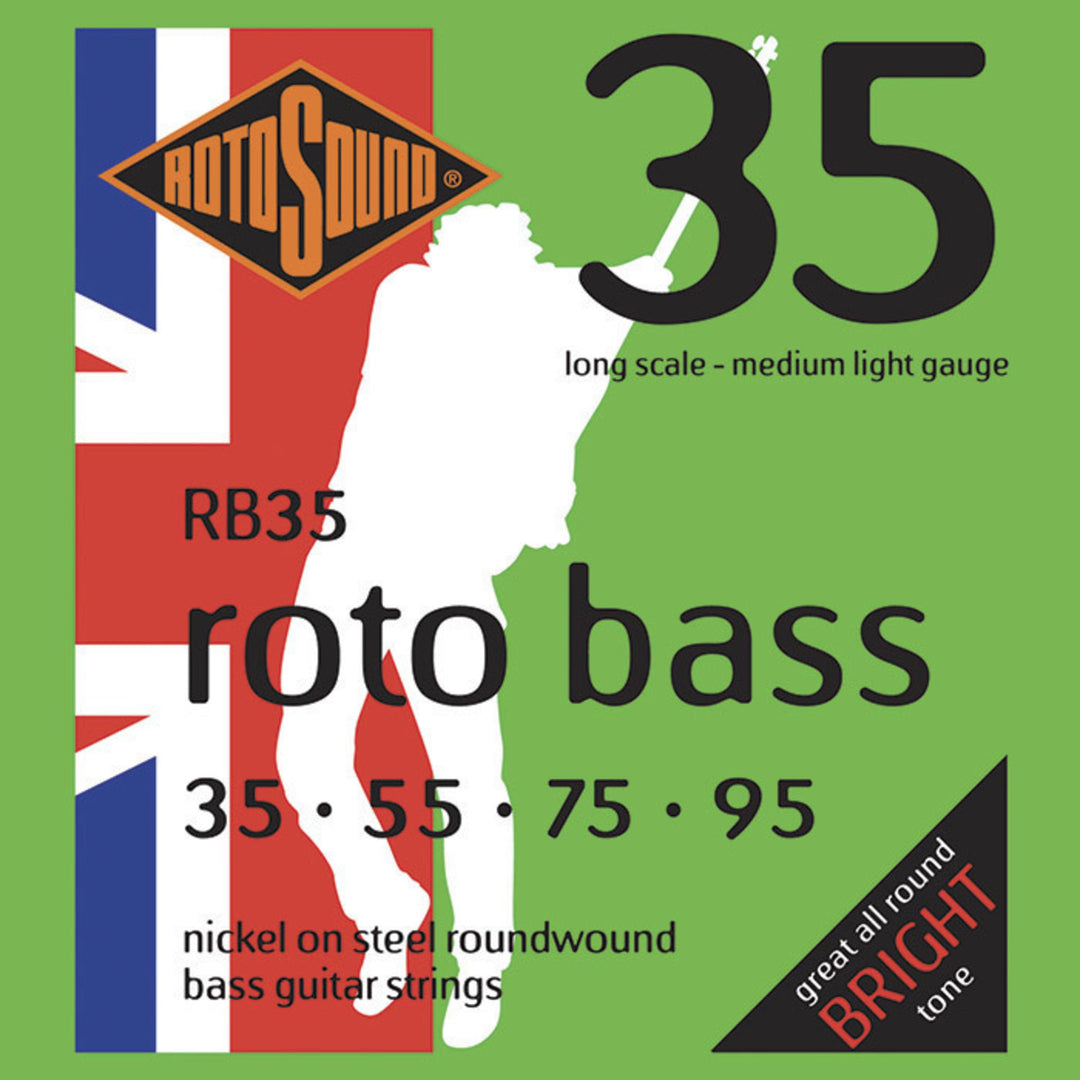 Rotosound E-bass-strängar Roto Bass - set 4-strängad Nickel Medium Light 35-95 (RB35)
