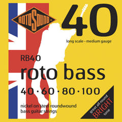 Rotosound E-bass-strängar Roto Bass - set 4-strängad Nickel Medium 40-100 (RB40)