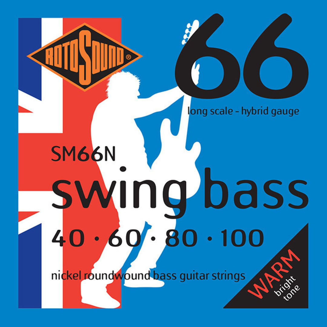 Rotosound elbassträngar Swing Bass 66 - set för 4-strängad Nickel Hybrid 40-100 (SM66N)