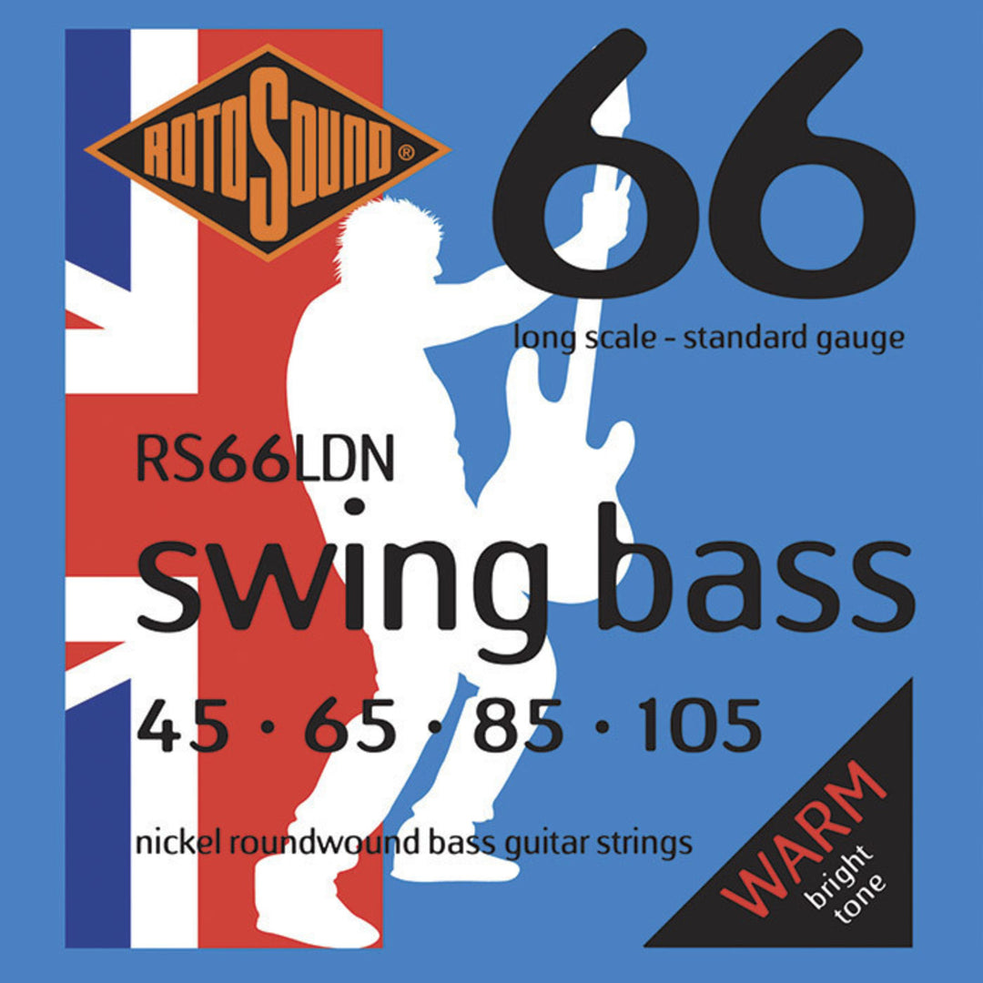 Rotosound elbassträngar Swing Bass 66 - set för 4-strängad Nickel Standard 45-105 (RS66LDN)