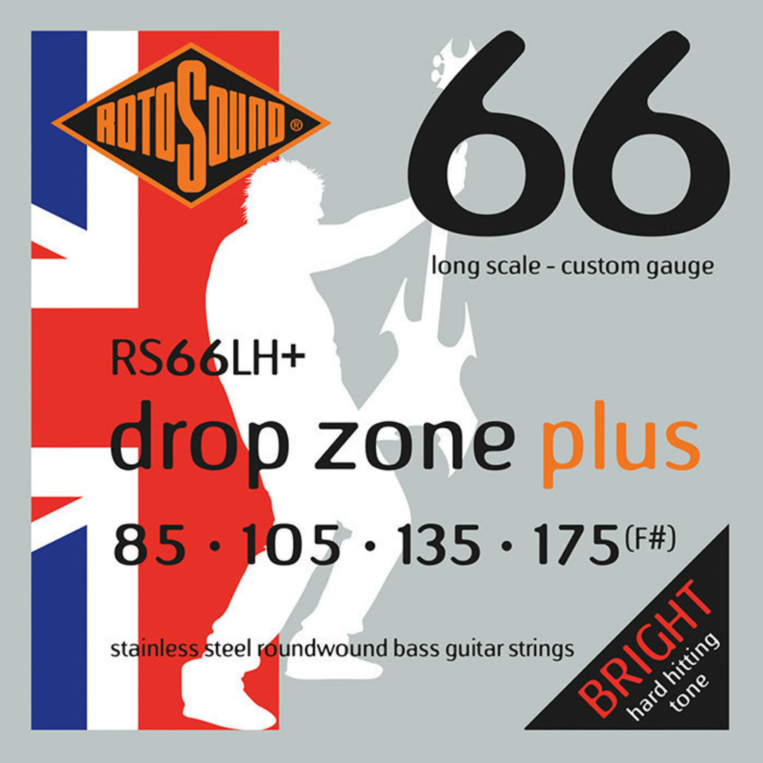 Rotosound elbassträngar Swing Bass 66 - set för 4-strängad DROP ZONE PLUS Custom 85-175 (RS66LH+)