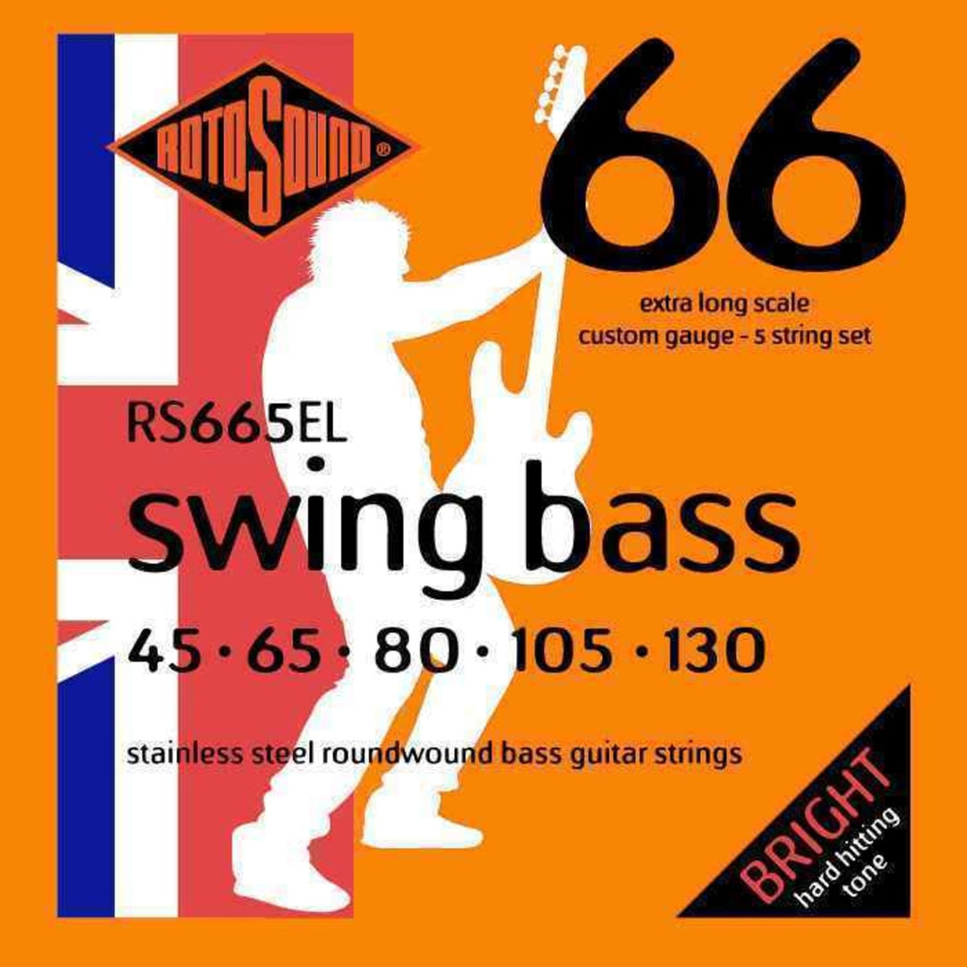 Rotosound elbassträngar Swing Bass 66 - set för 5-strängad Extra lång Custom 45-130 (RS665EL)