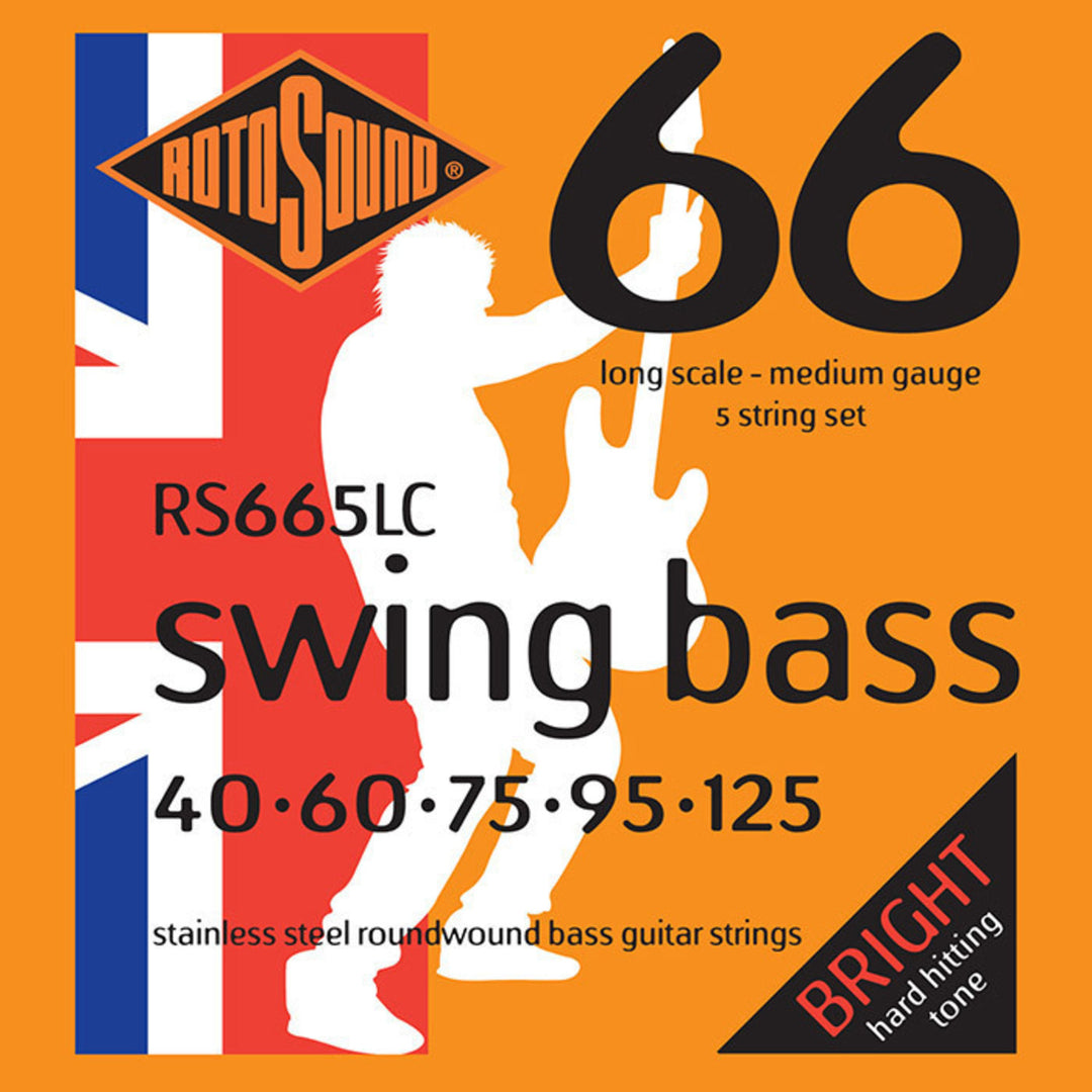 Rotosound elbassträngar Swing Bass 66 - set för 5-strängad rostfritt stål Medium 40-125 (RS665LC)