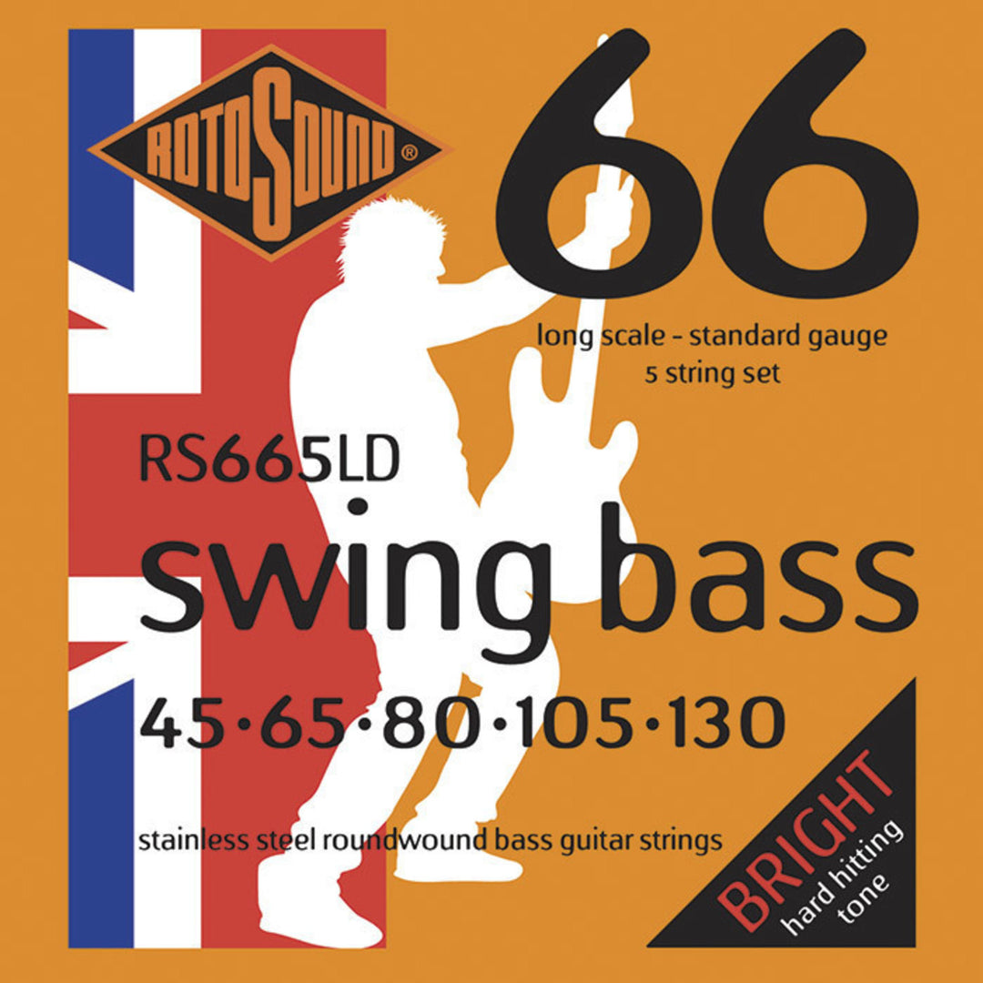 Rotosound elbassträngar Swing Bass 66 - set för 5-strängad rostfritt stål Standard 45-130 (RS665LD)