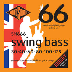 Rotosound elbassträngar Swing Bass 66 - set 6-strängars rostfritt stål Hybrid 30-125 (SM666)