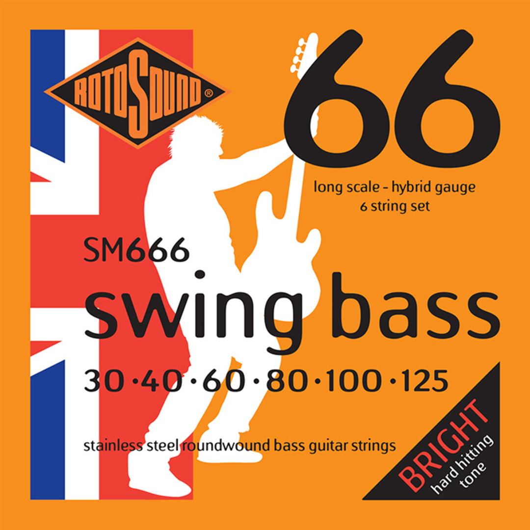 Rotosound elbassträngar Swing Bass 66 - set 6-strängars rostfritt stål Hybrid 30-125 (SM666)