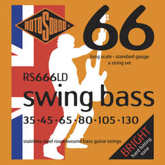Rotosound elbassträngar Swing Bass 66 - set 6-strängars rostfritt stål Standard 35-130 (RS666LD)