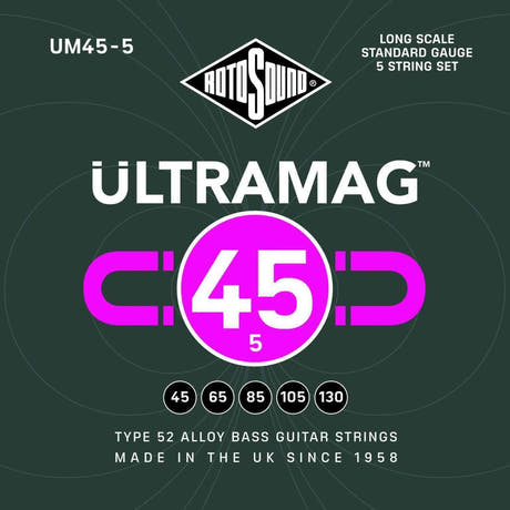 Rotosound E-bassträngar Ultramag - set 5-strängar Standard 45-130 (UM45-5)