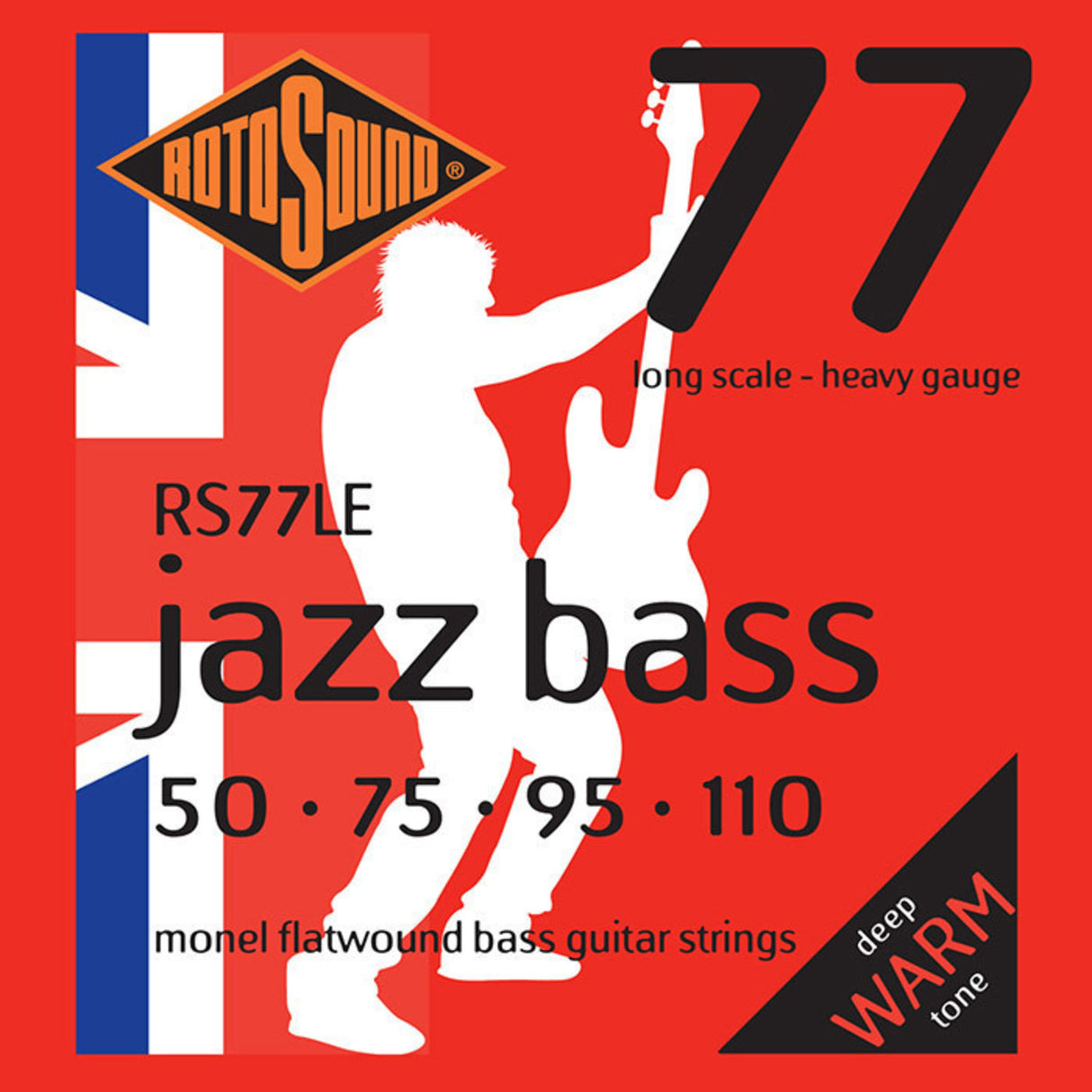 Rotosound Jazz Bass-strängar Jazz Bass 77 - set 4-strängat Flatwound Heavy 50-110 (RS77LE)