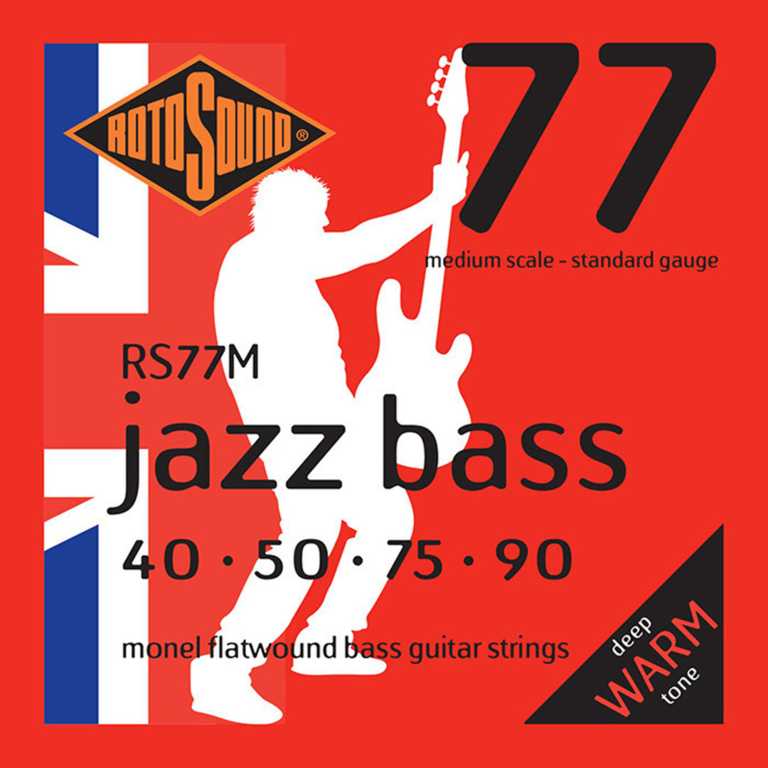 Rotosound Jazz Bass-strängar Jazz Bass 77 - set 4-strängat Medium 40-90 //Medium skalalängd (30.5"/772mm to 32"/810mm) (RS77M)