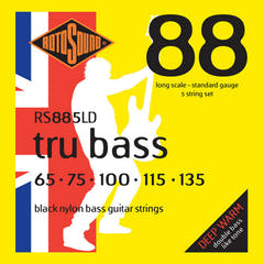 Rotosound Elbassträngar Tru Bass 88 - Set 5-strängad Long 65-135; Long scale: scale length (34"/860mm) - till medium (32"/810mm) (RS885LD)