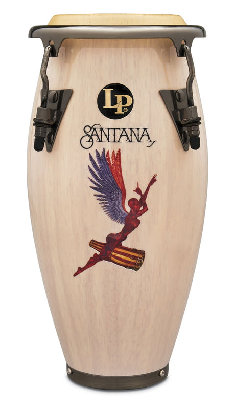 LP Santana Mini conga, vit, hardware i borstad nickel, LPM197-SNW