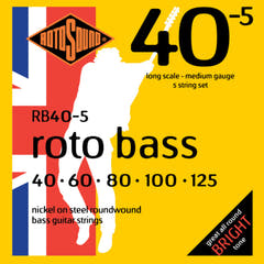 Rotosound E-Bass strängar Roto Bass - set 5-strängat Nickel Standard 40-125 (RB40-5)