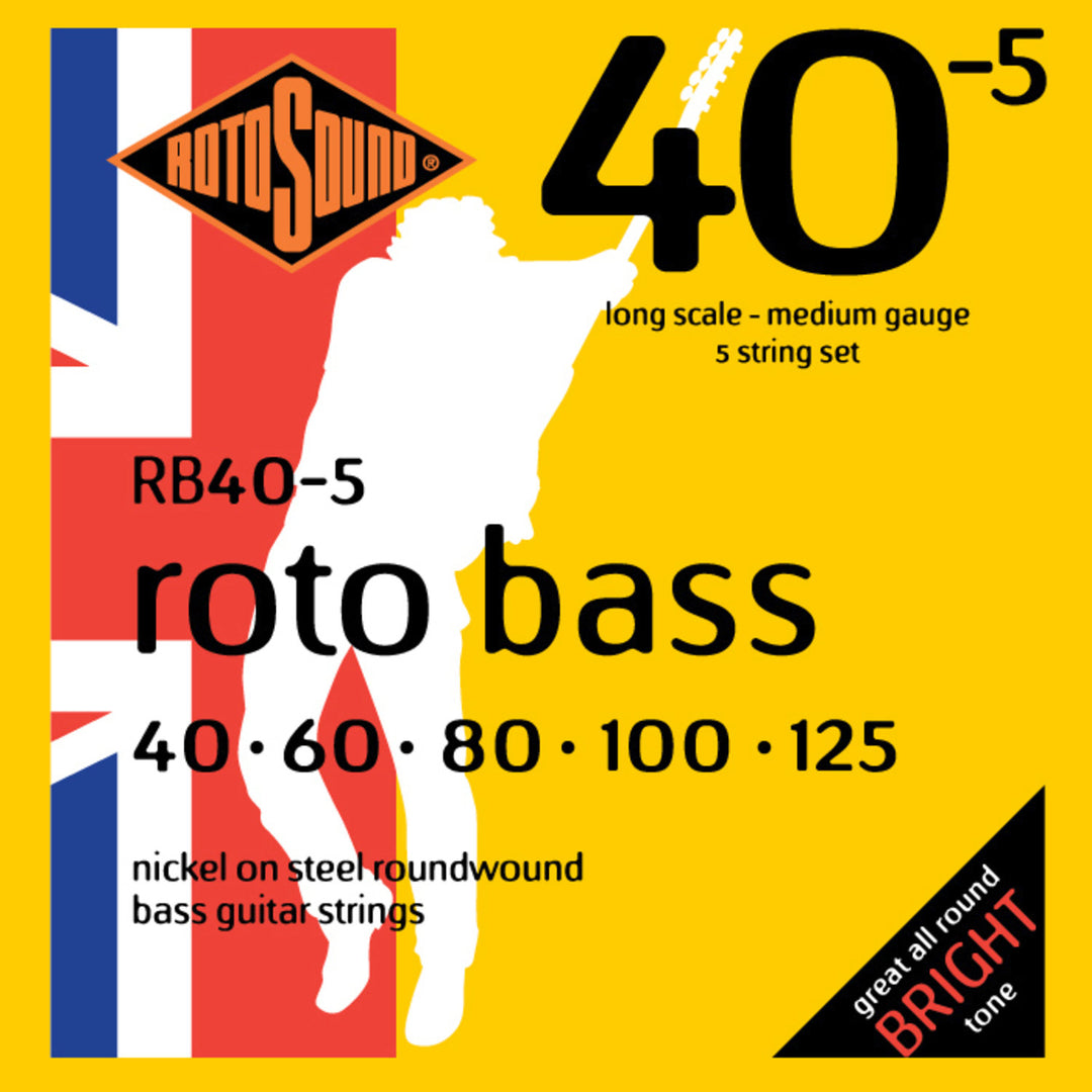 Rotosound E-Bass strängar Roto Bass - set 5-strängat Nickel Standard 40-125 (RB40-5)