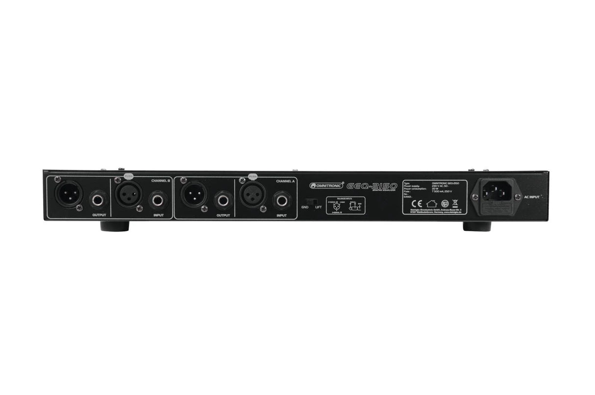 Omnitronic GEQ-2150 2x 15-bands grafisk equalizer