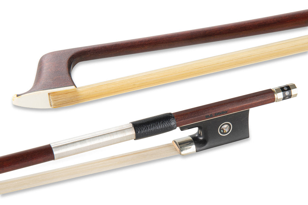 W. E. Dörfler violinbåge i pernambuco, rund stav, nysilver