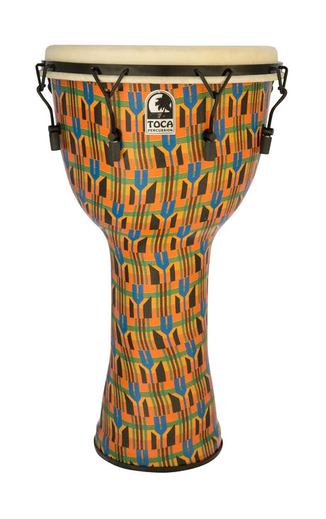 Toca Djembe Freestyle mekaniskt stämd - Kente-tyg (SFDMX-14KB)