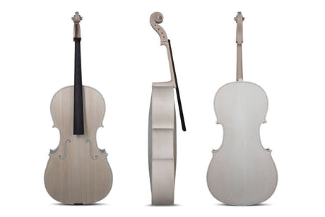 GEWA olackerad cello 4/4, Stradivari Gore-Booth, vackert flammande