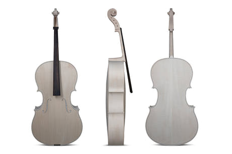 GEWA olackerad cello 4/4, Guarneri, vackert flamad