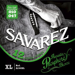 Savarez strängar för akustiska Gitarrer Acoustic - 12.str. Ex-Light .010 (A240XL)