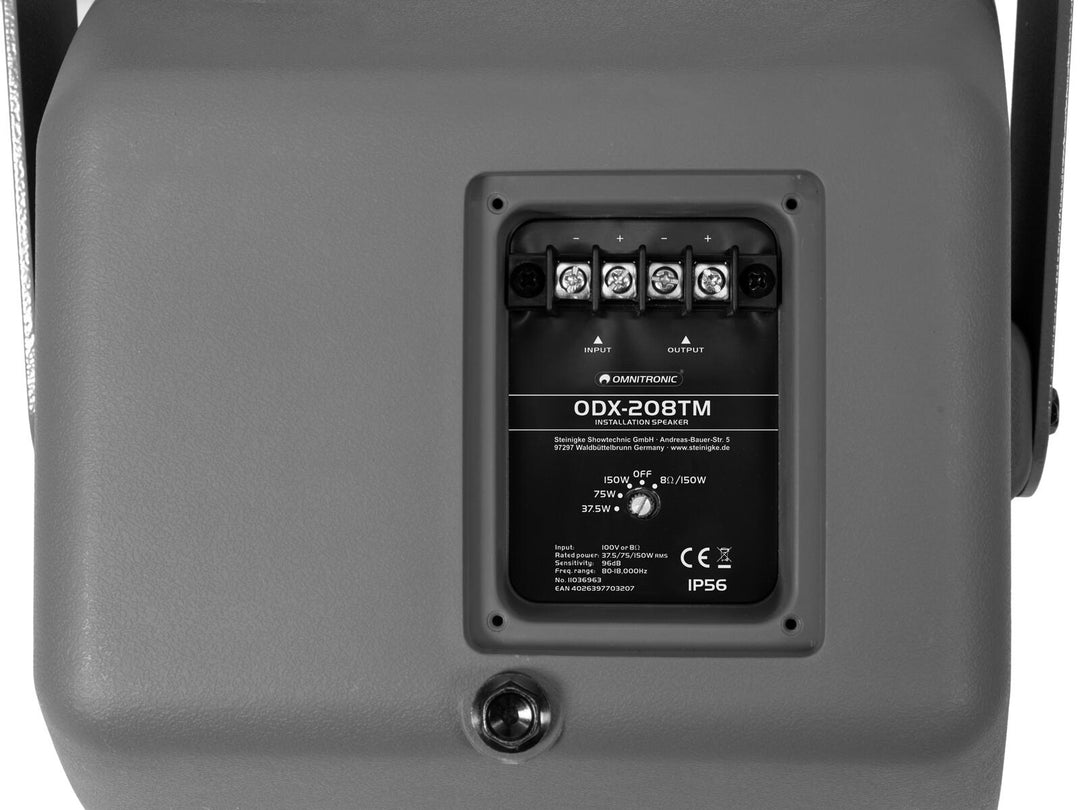 OMNITRONIC ODX-208TM installationshögtalare 100V dark grå