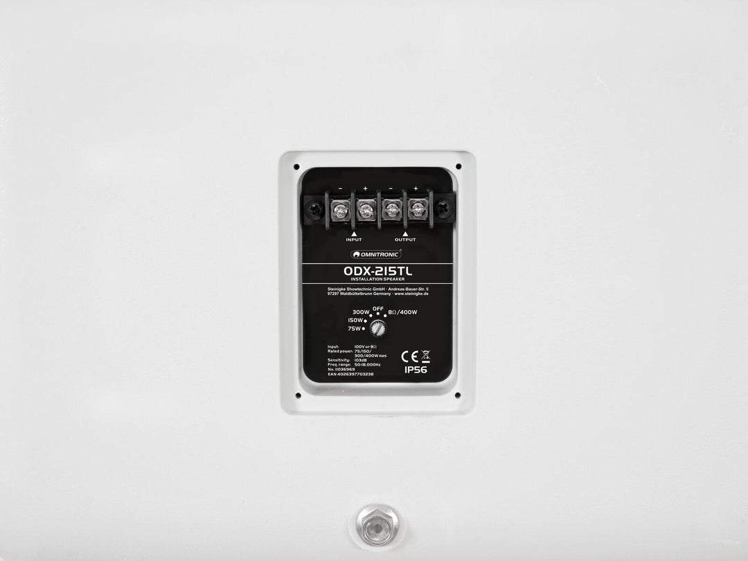 OMNITRONIC ODX-215TL installationshögtalare 100V vit