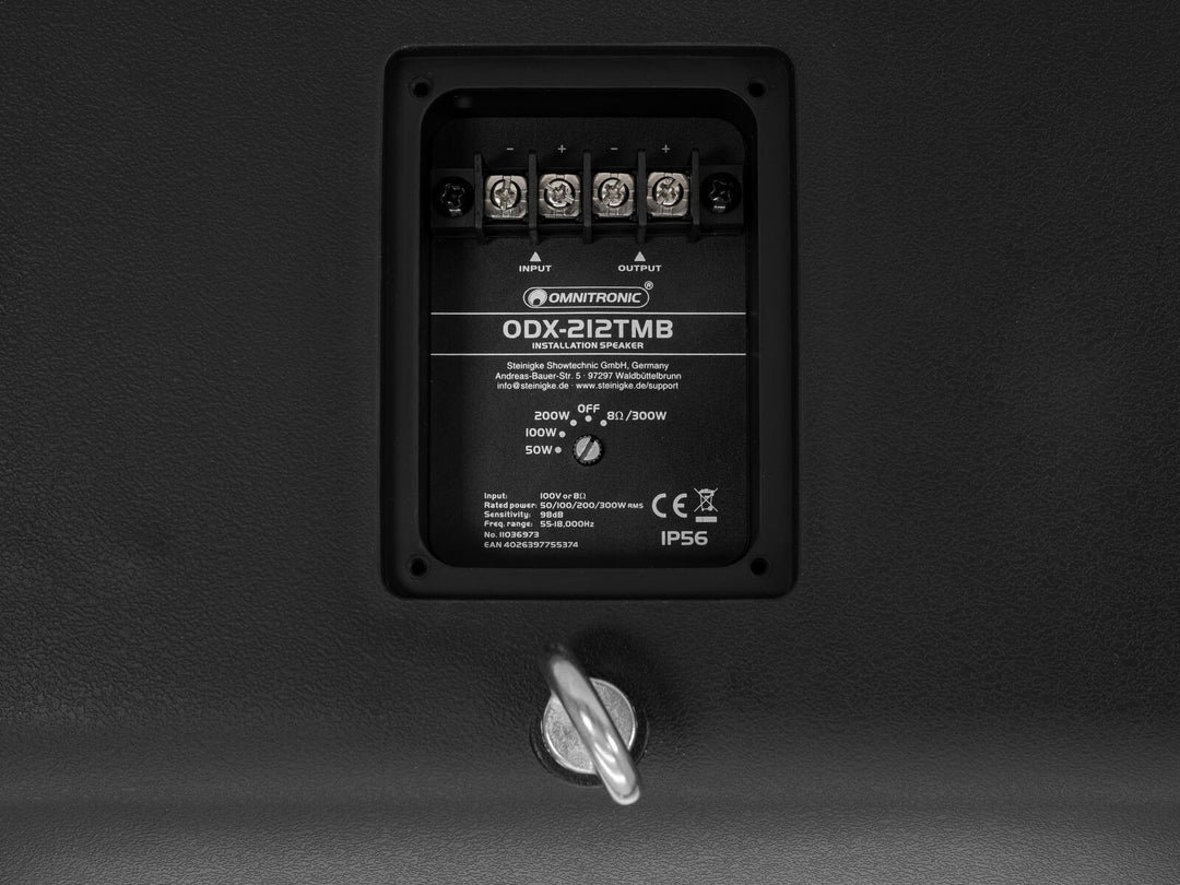 OMNITRONIC ODX-212TMB Installationshögtalare 100V svart