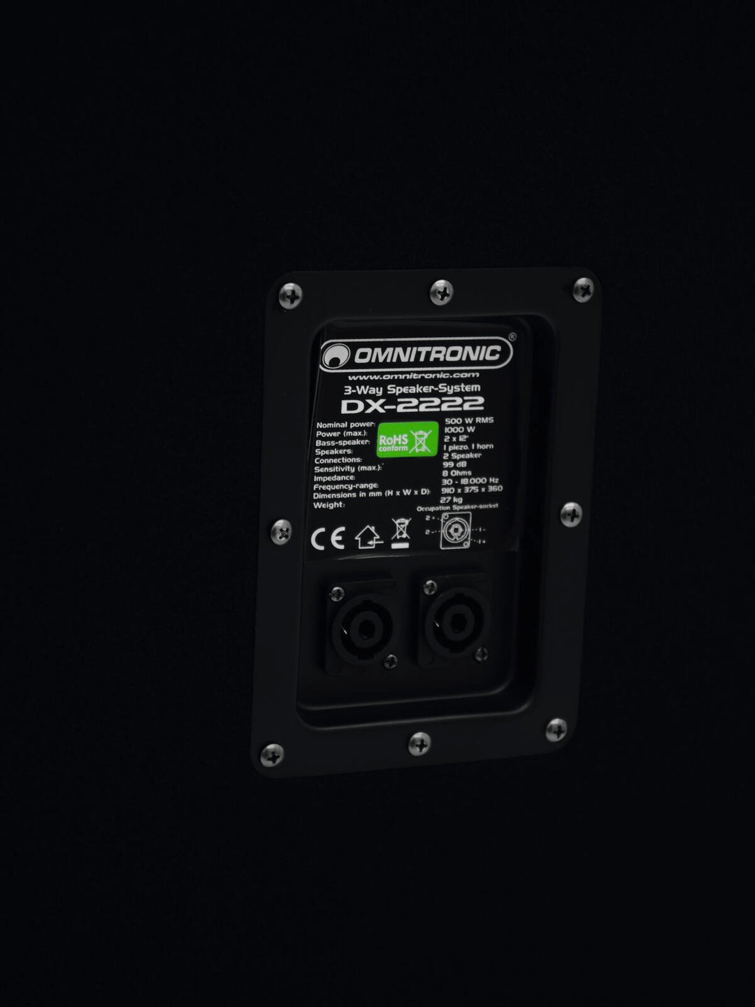 OMNITRONIC DX-2222 3-vägshögtalare 1000 W