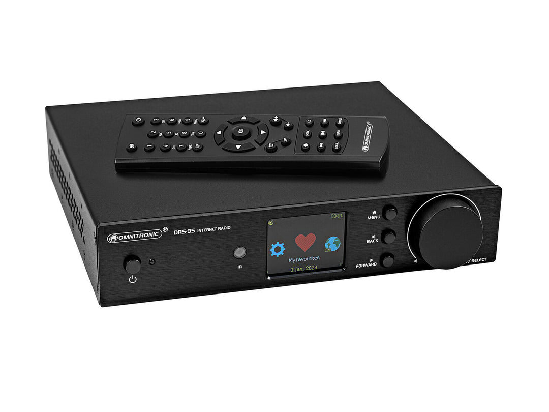 OMNITRONIC DRS-95 internetradio med DAB+ och Bluetooth
