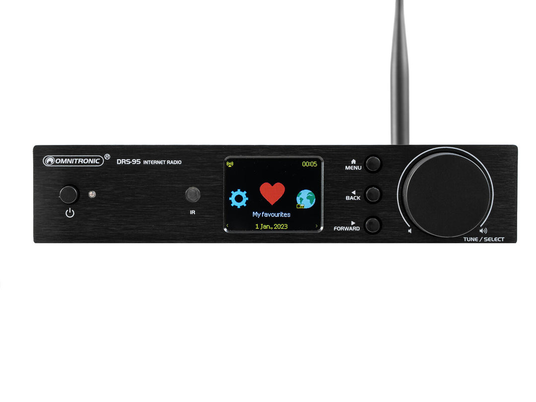 OMNITRONIC DRS-95 internetradio med DAB+ och Bluetooth