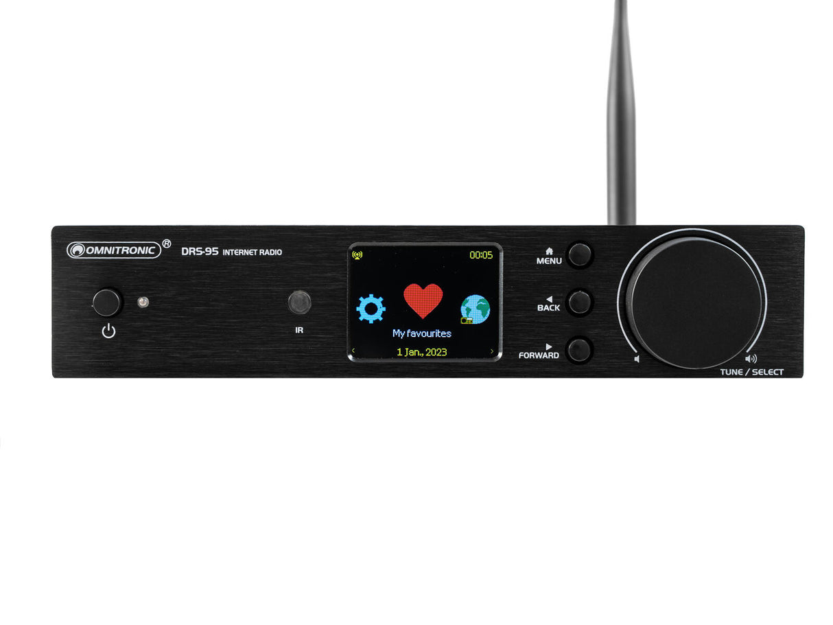OMNITRONIC DRS-95 Internet Radio with DAB+ and Bluetooth