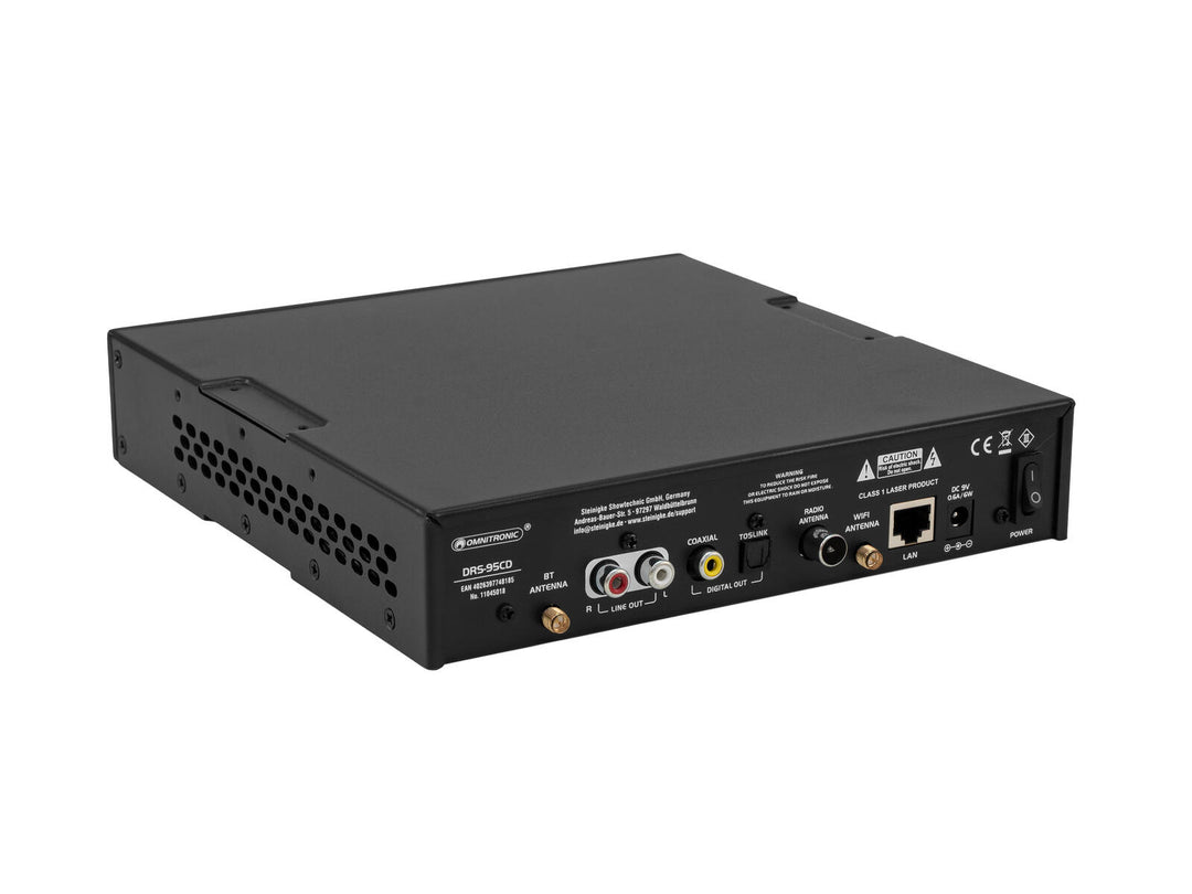 OMNITRONIC DRS-95CD Internetradio med DAB+, Bluetooth och CD-spelare