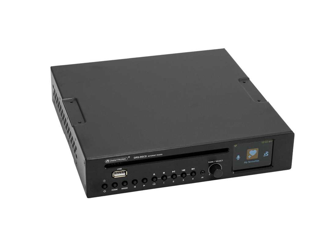 OMNITRONIC DRS-95CD Internetradio med DAB+, Bluetooth och CD-spelare