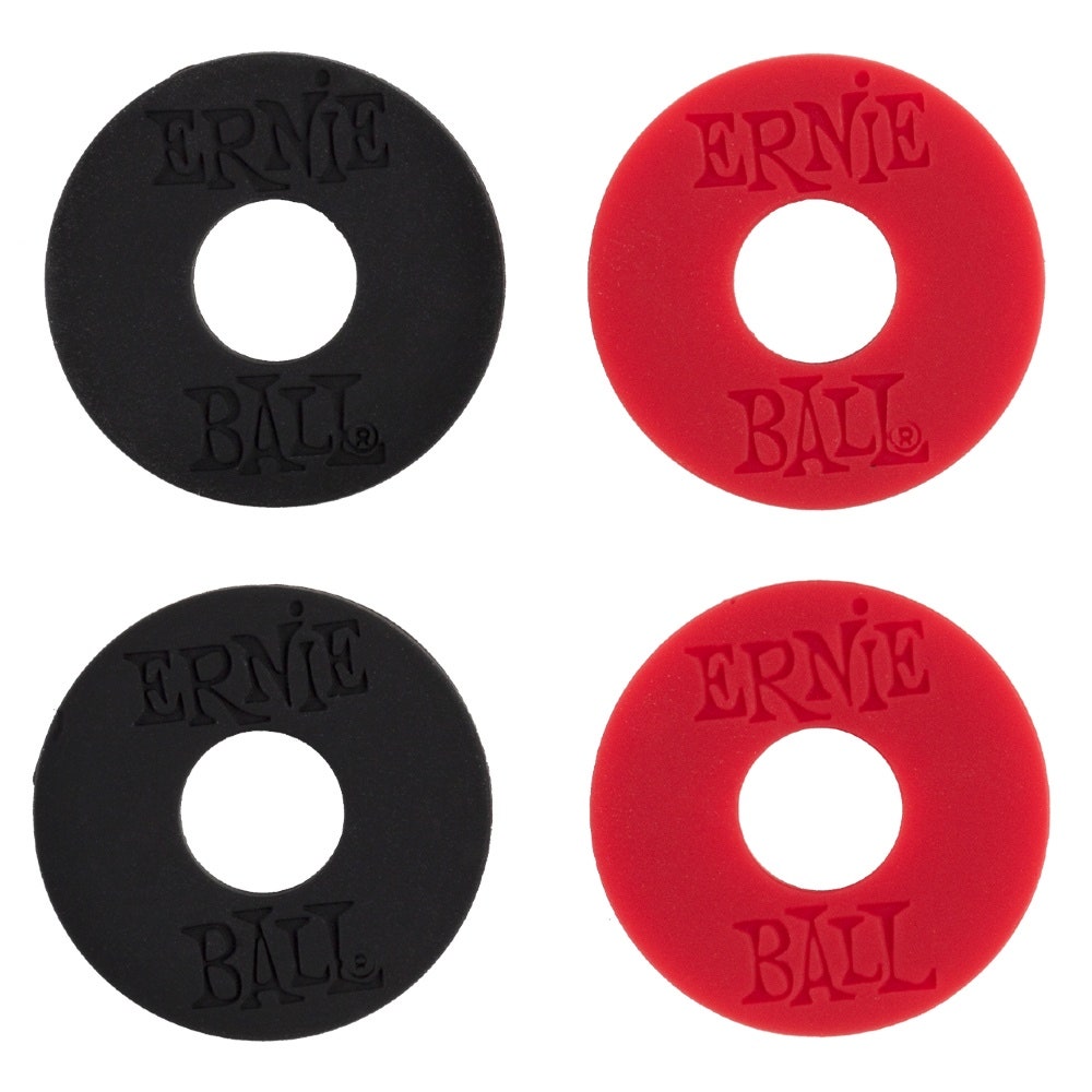 Ernie Ball 4603 Strap Blocks, svart & röd, 4 st