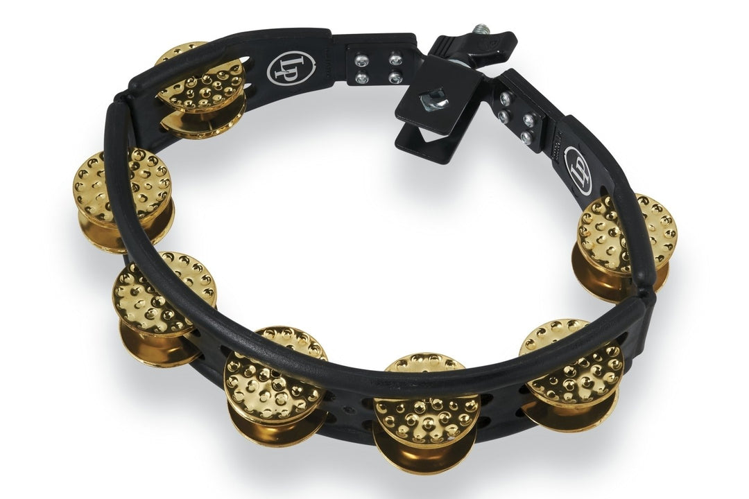 Latin Percussion tamburin Cyclops monterbar - prickad mässing, svart (LP179)