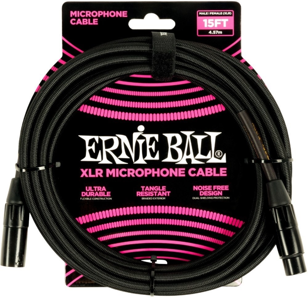 Ernie Ball 6391 flätad mikrofonkabel, 4.5 Meter