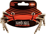 Ernie Ball-6401 platt patchkabel 7,5cm, Röd. 3-pack