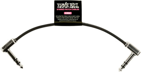 Ernie Ball-6408 Stereo (TRS) platt patchkabel, 15cm