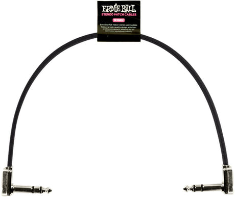 Ernie Ball-6409 Stereo (TRS) platt patchkabel, 30cm.
